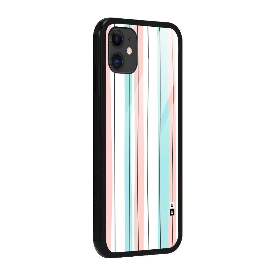 Pastel Tri Stripes Glass Back Case for iPhone 11