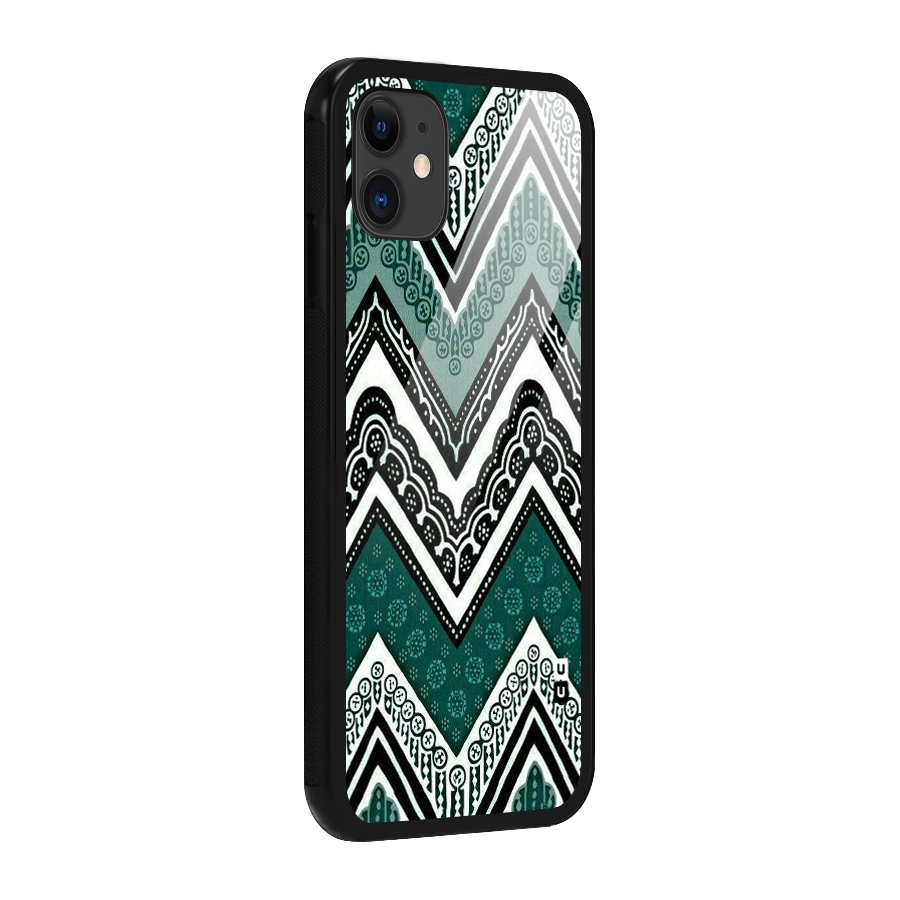 Patterned Chevron Glass Back Case for iPhone 11