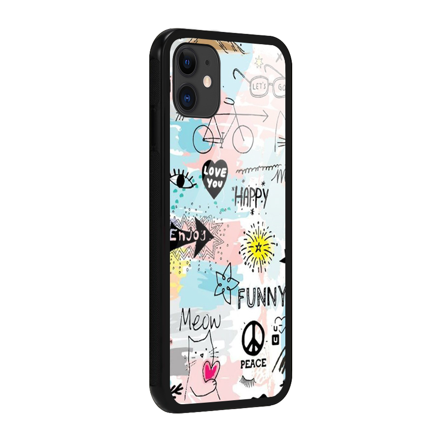 Peace And Funny Glass Back Case for iPhone 11