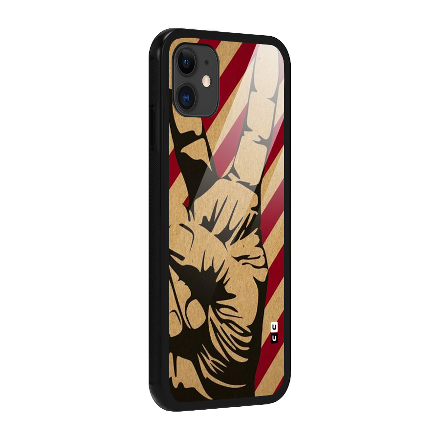 Peace Stripes Glass Back Case for iPhone 11