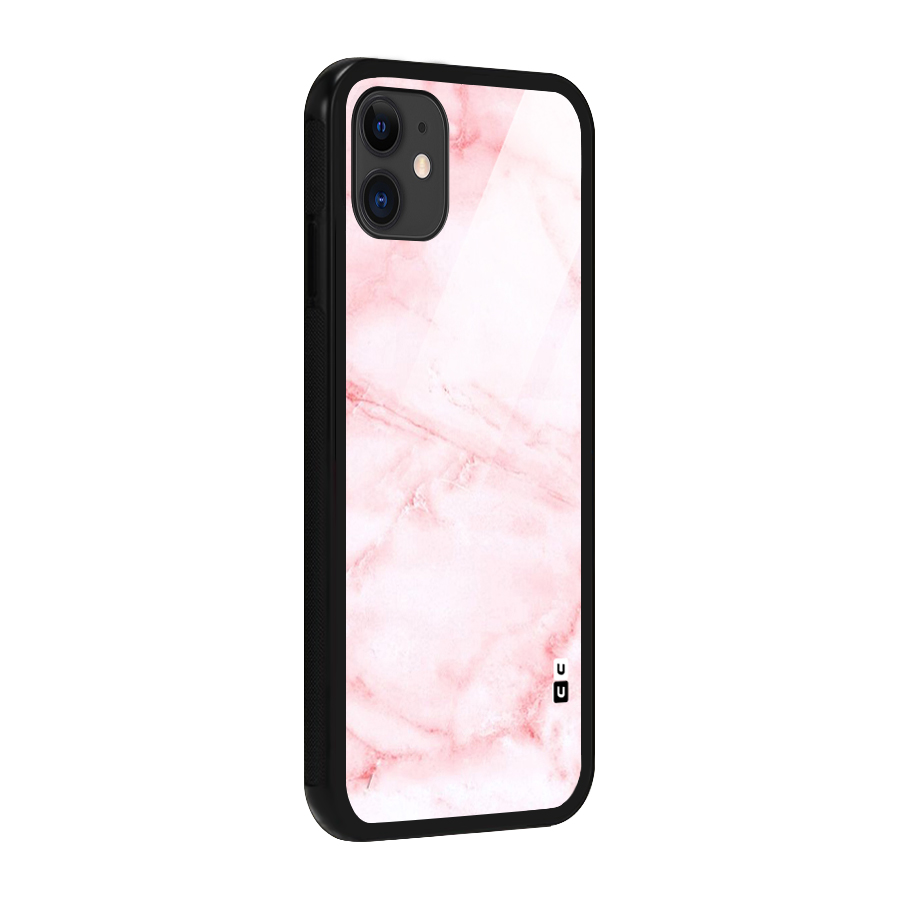 Pink Marble Print Glass Back Case for iPhone 11
