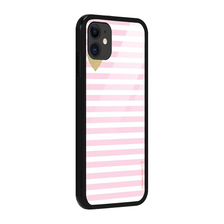 Pink Stripes Glass Back Case for iPhone 11