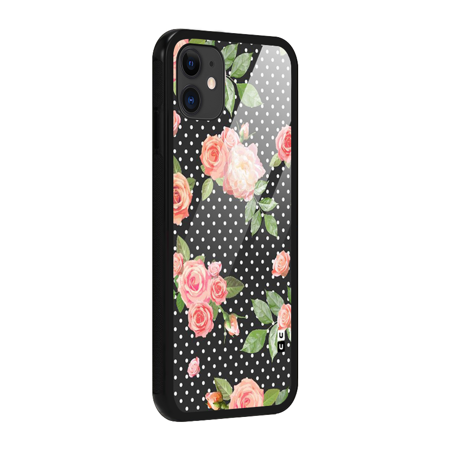 Polka Peach Glass Back Case for iPhone 11