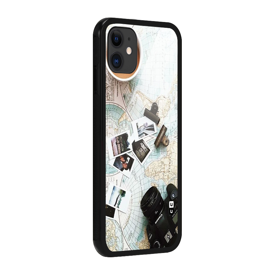 Post Stamps Travel Glass Back Case for iPhone 11