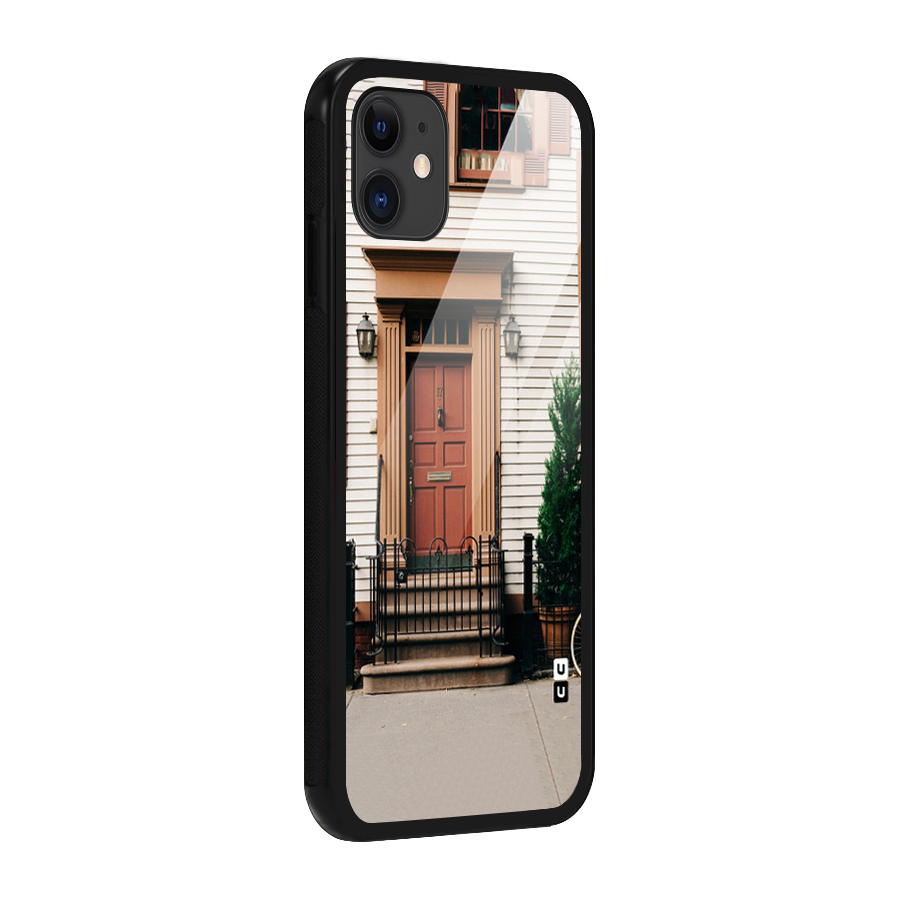 Pretty Orange Door Glass Back Case for iPhone 11