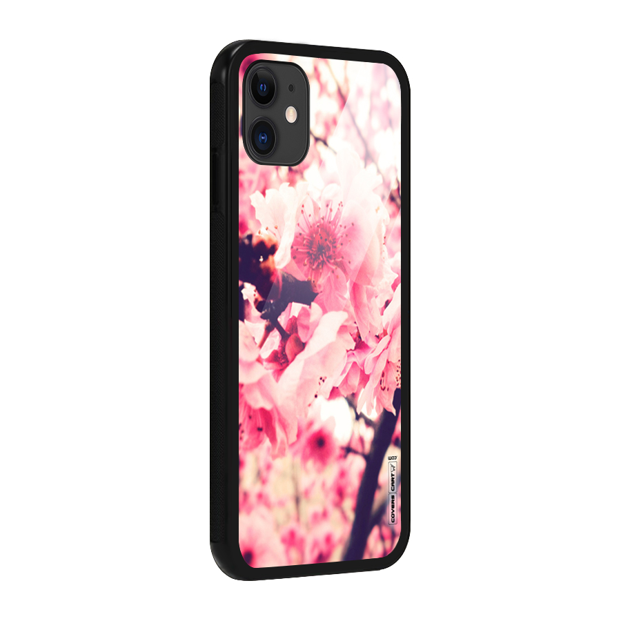 Pretty Pink Flowers Glass Back Case for iPhone 11