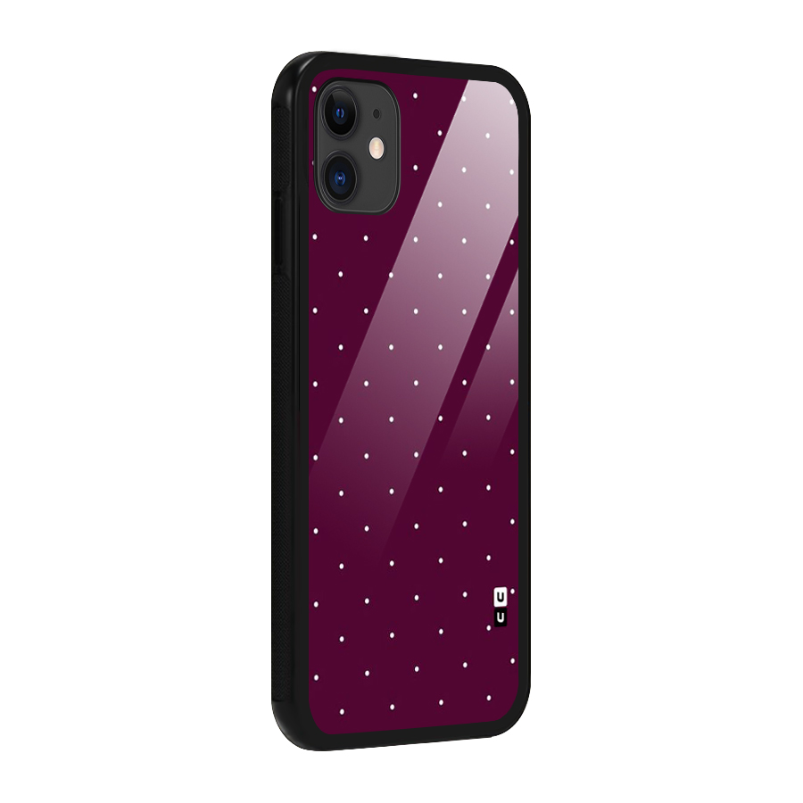 Purple Polka Glass Back Case for iPhone 11