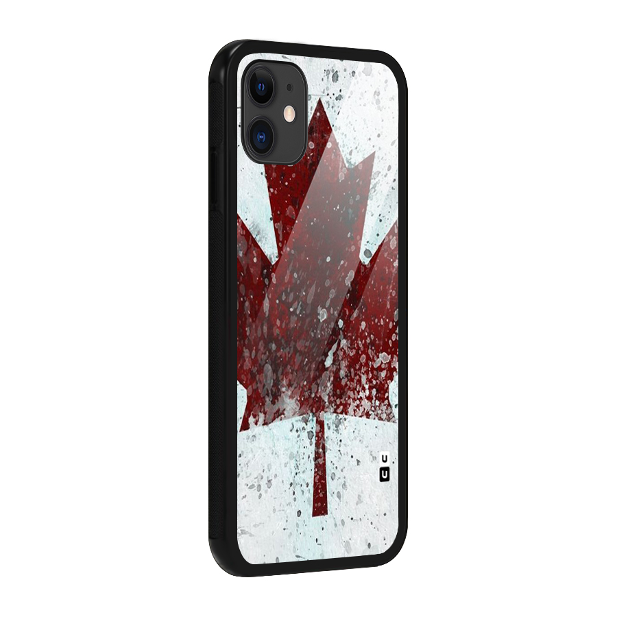 Red Maple Snow Glass Back Case for iPhone 11