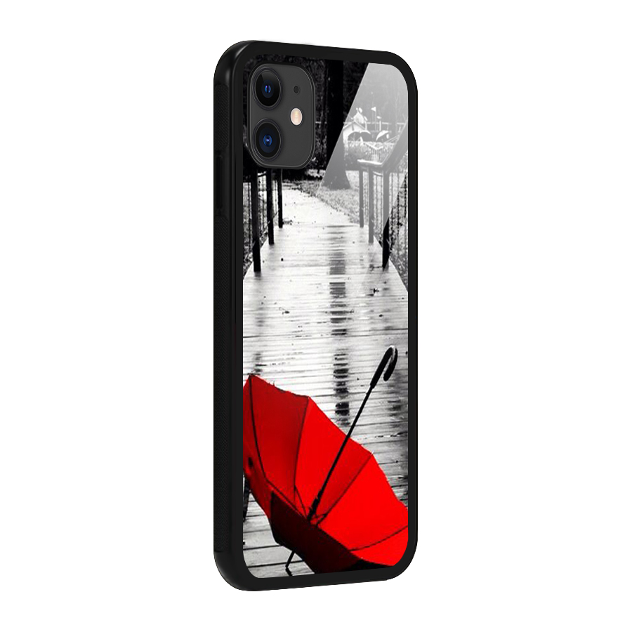 Red Umbrella Glass Back Case for iPhone 11