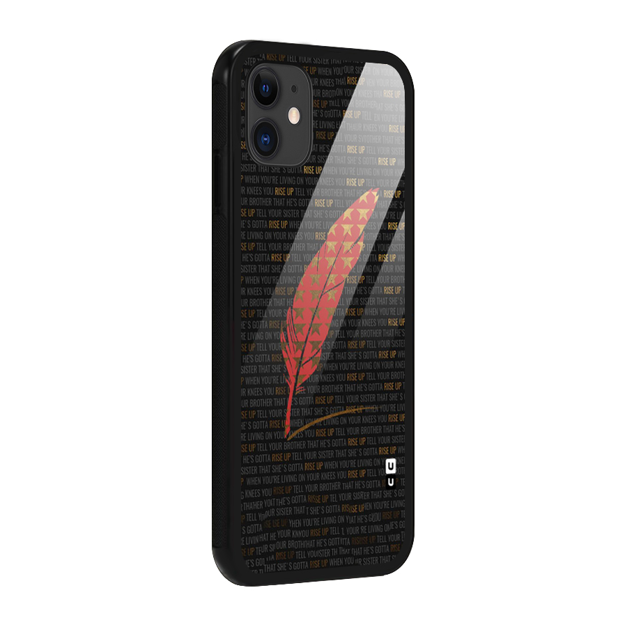 Rise Up Feather Glass Back Case for iPhone 11