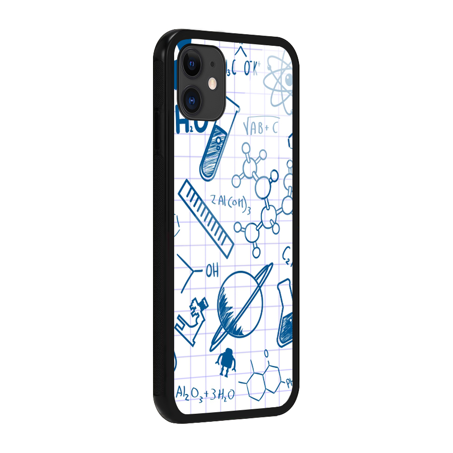 Science Notebook Glass Back Case for iPhone 11