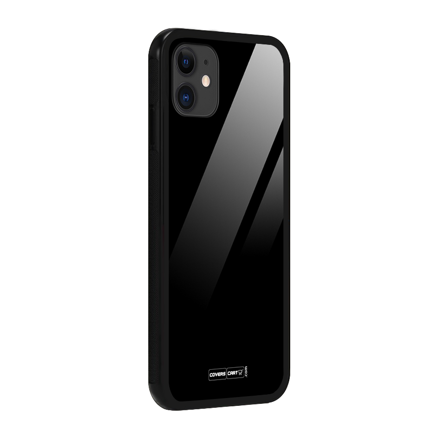 Simple Black Glass Back Case for iPhone 11