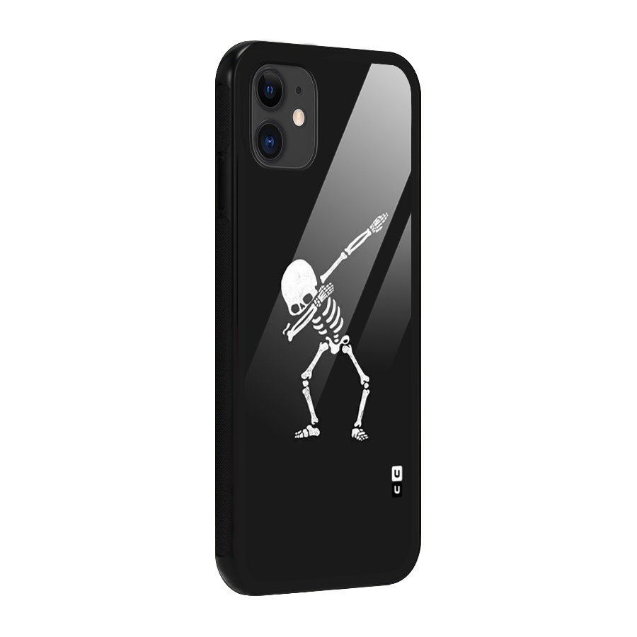 Skeleton Dab White Glass Back Case for iPhone 11