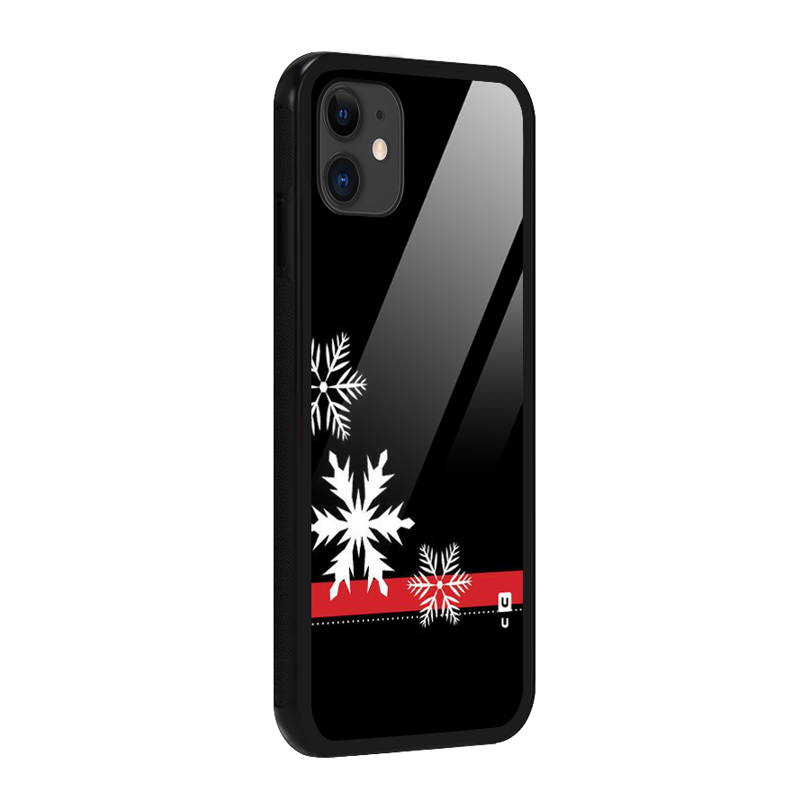 Snowflake Ribbon Glass Back Case for iPhone 11