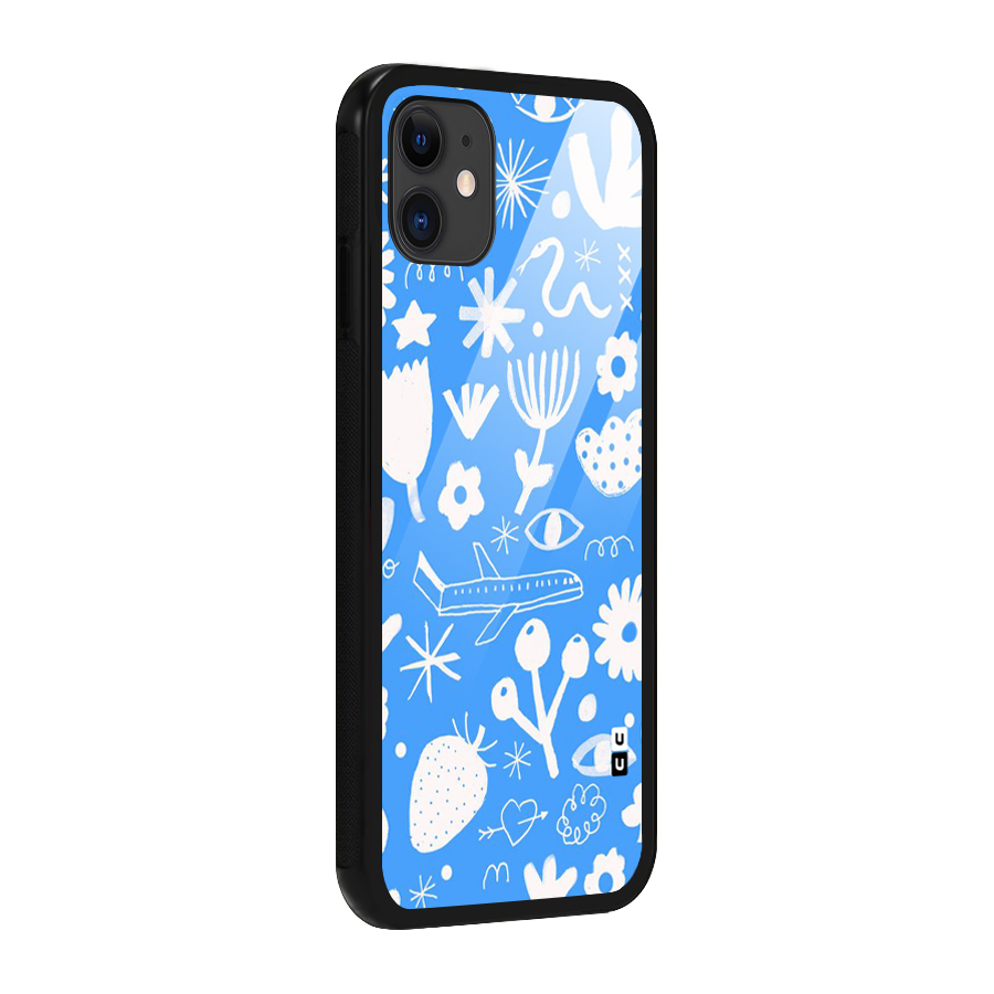 Space Blue Pattern Glass Back Case for iPhone 11