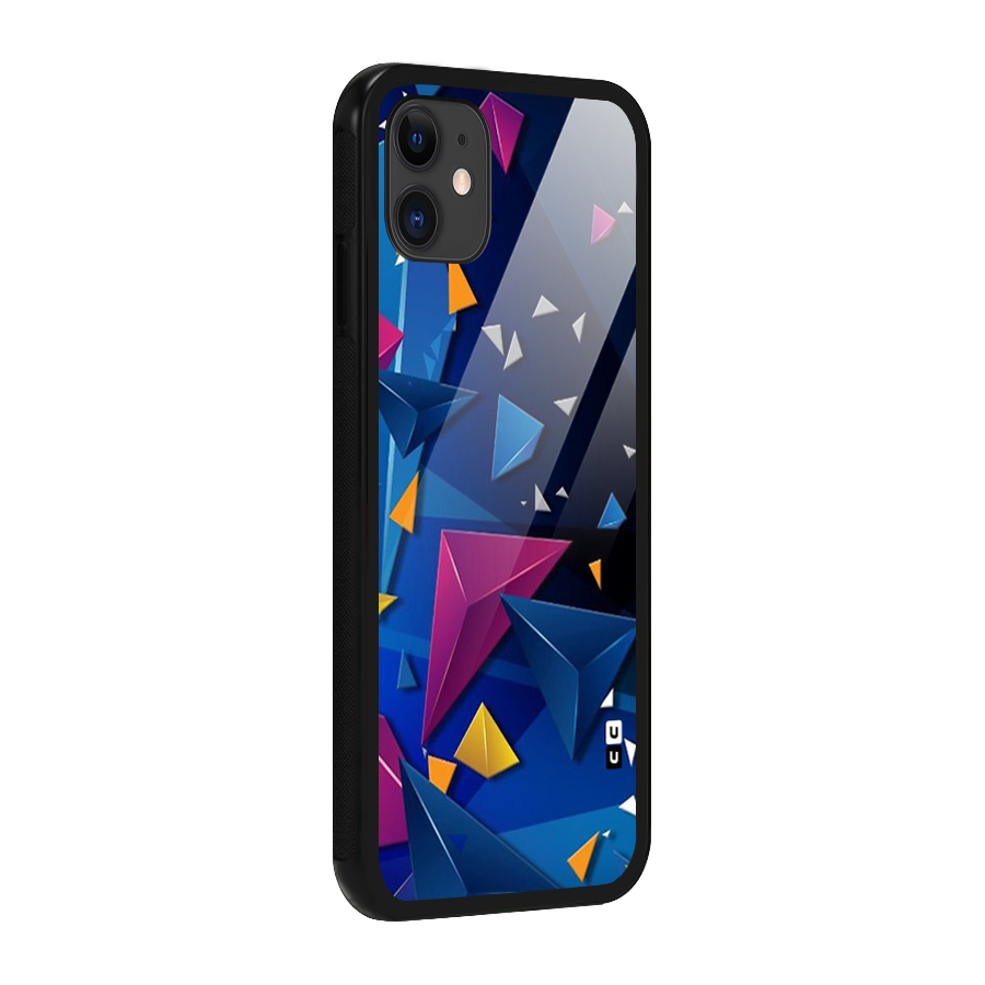 Space Colored Triangles Glass Back Case for iPhone 11