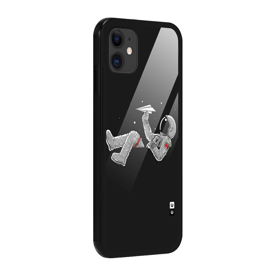 Spaceman Flying Glass Back Case for iPhone 11