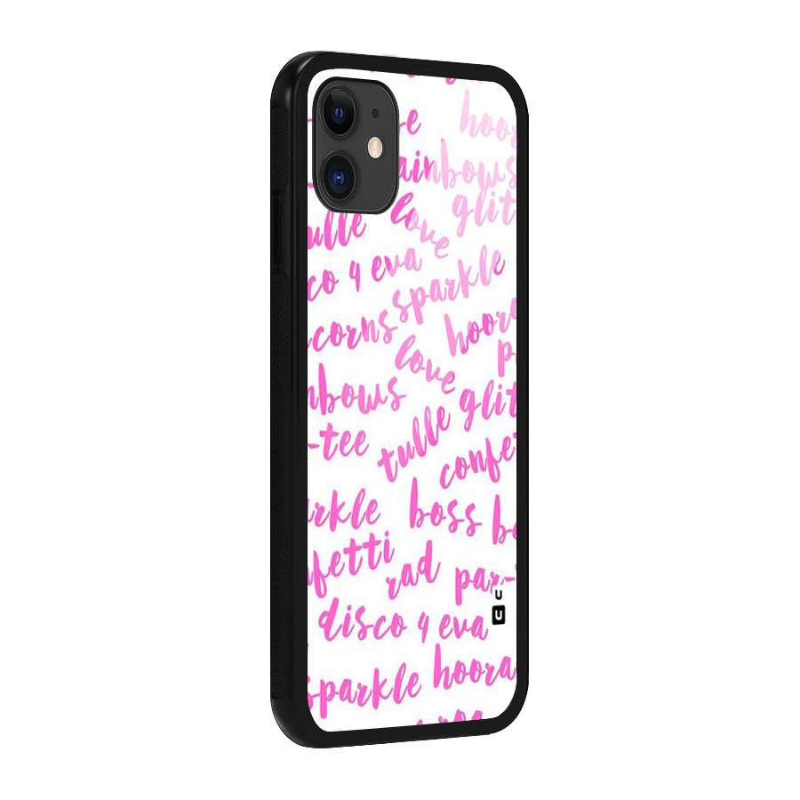 Sparkle Love Glass Back Case for iPhone 11
