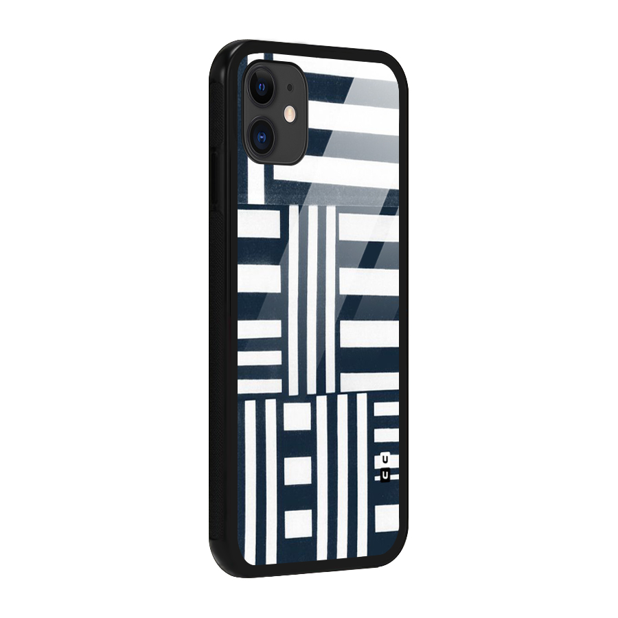 Square  Stripes Glass Back Case for iPhone 11