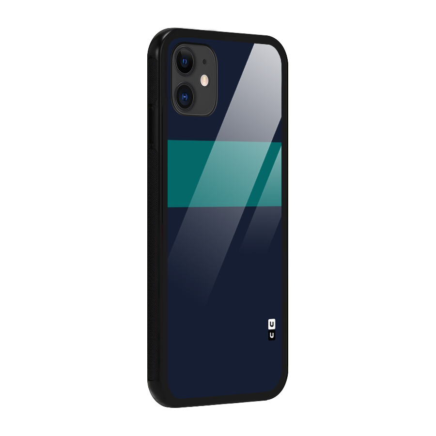 Stripe Block Glass Back Case for iPhone 11