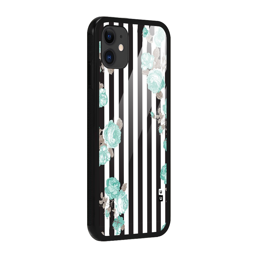 Stripes Bloom Glass Back Case for iPhone 11