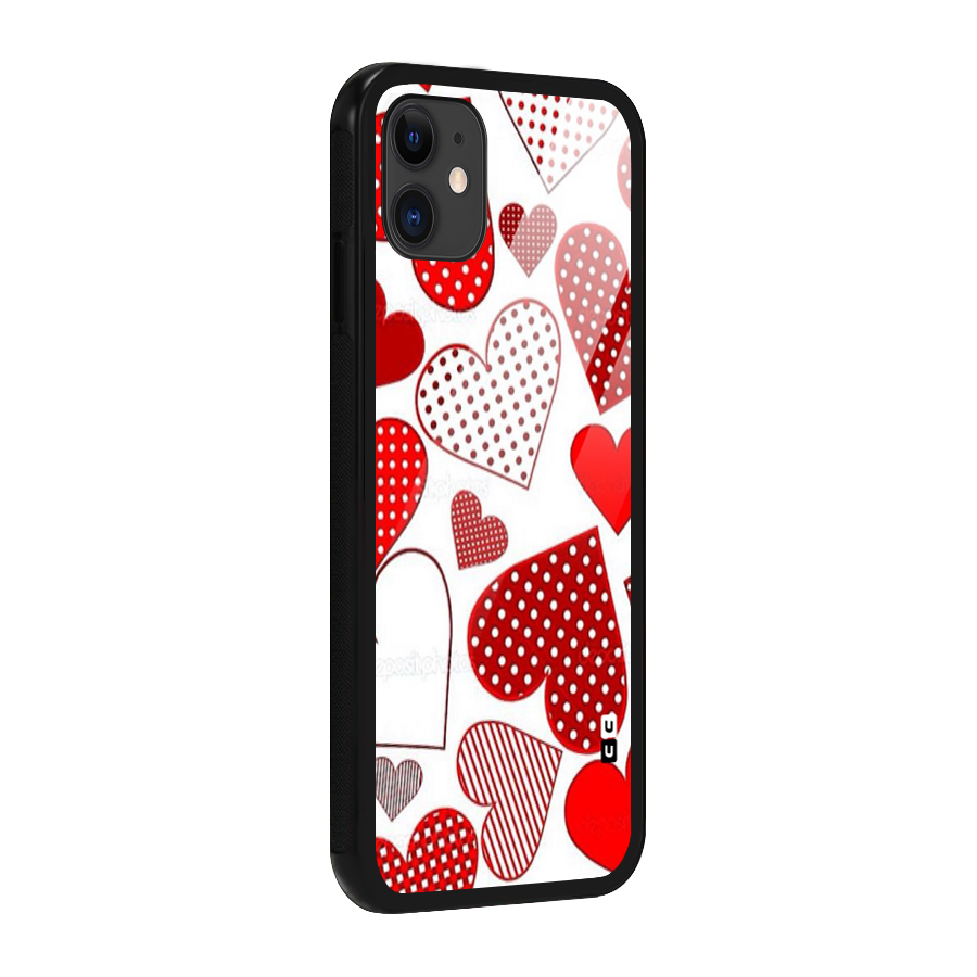 Style Hearts Glass Back Case for iPhone 11