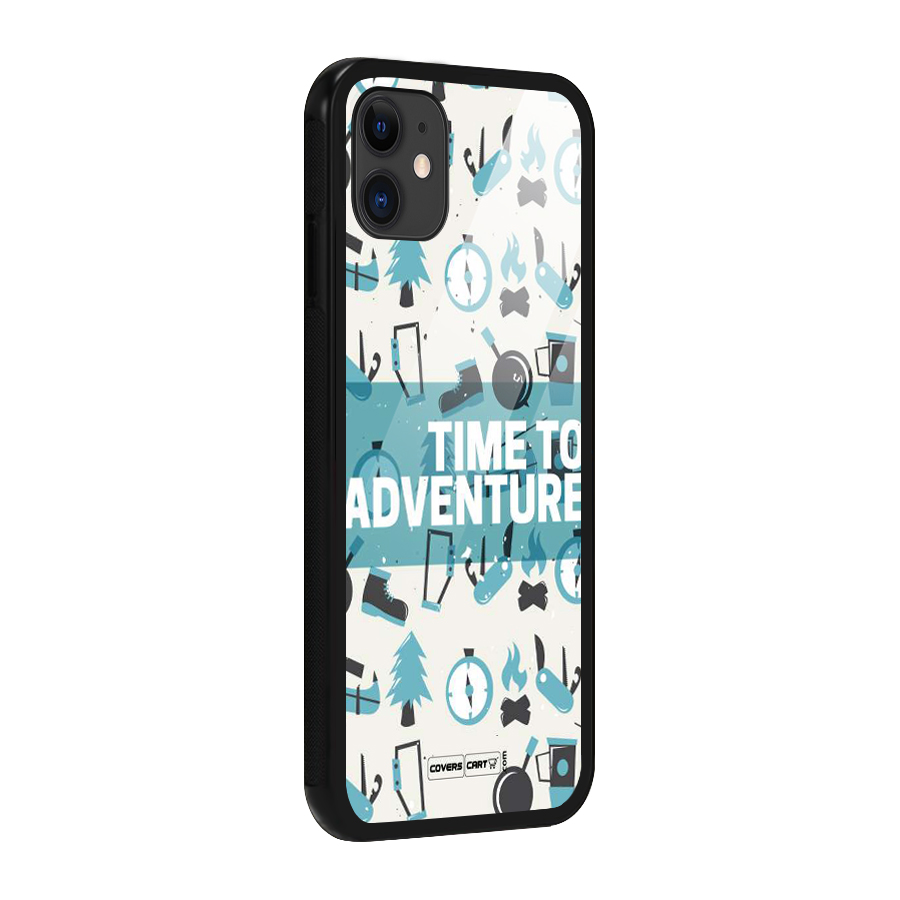 Time To Adventure Blazing Blue Glass Back Case for iPhone 11