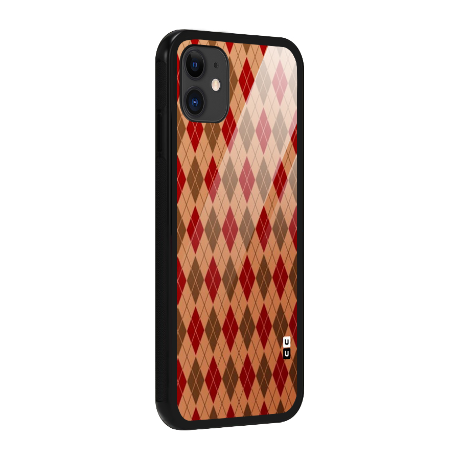 Tiny Checks Diamond Glass Back Case for iPhone 11