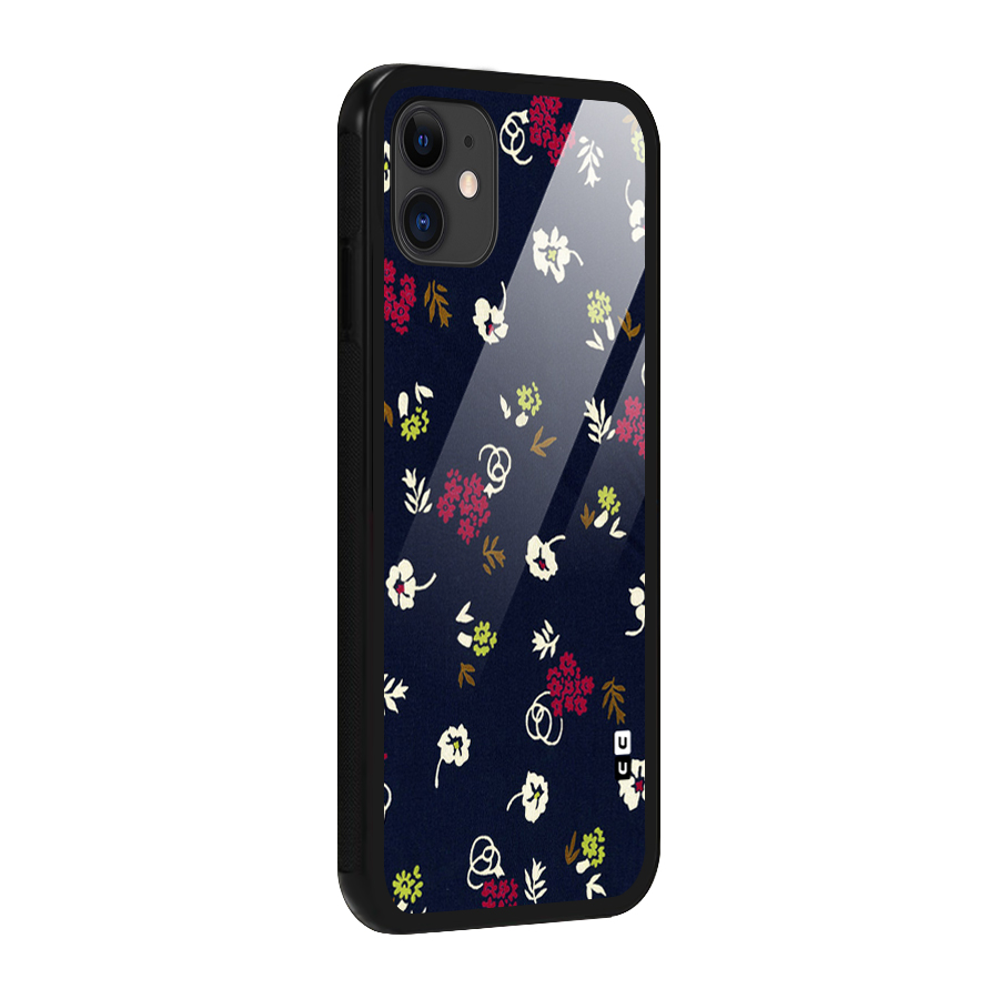 Tiny Flowers Glass Back Case for iPhone 11
