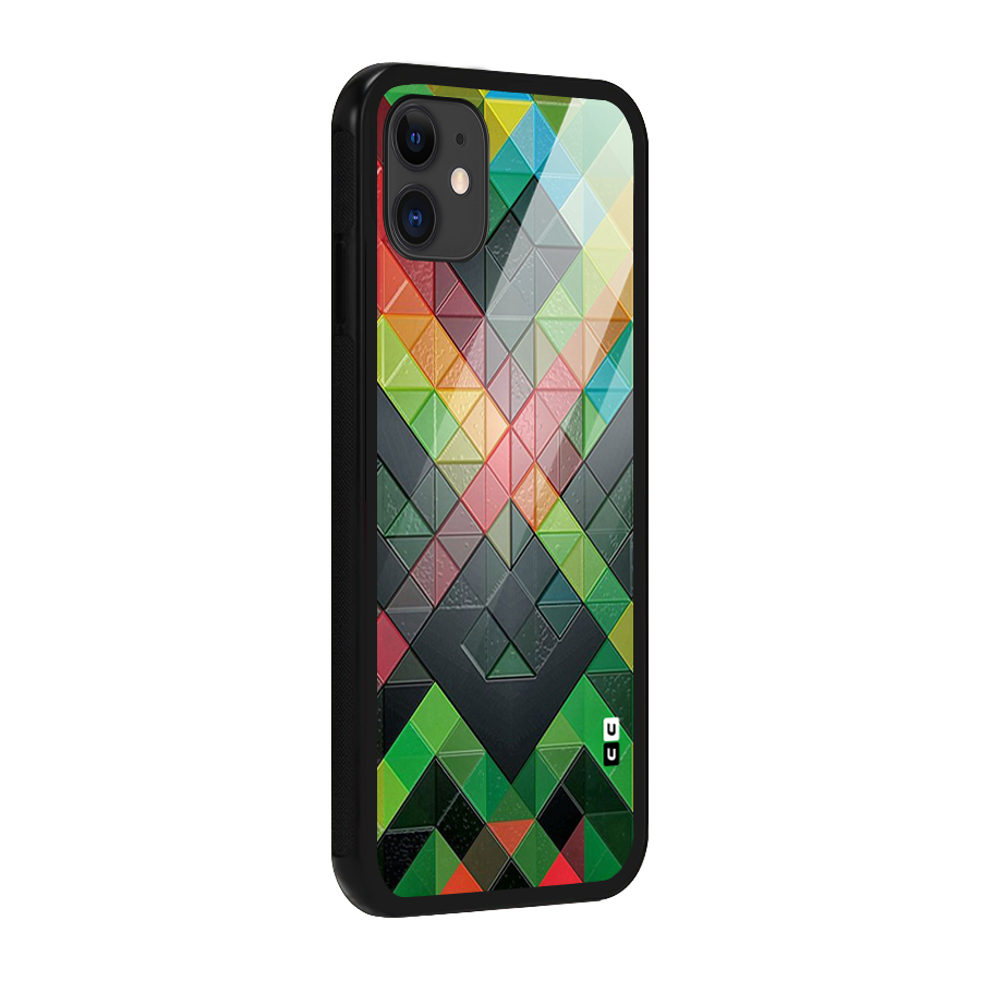 Too Much Colors Pattern Glass Back Case for iPhone 11