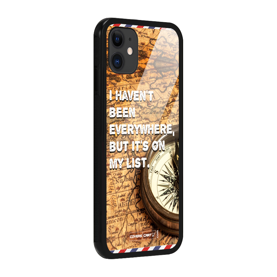 Travel Map Glass Back Case for iPhone 11