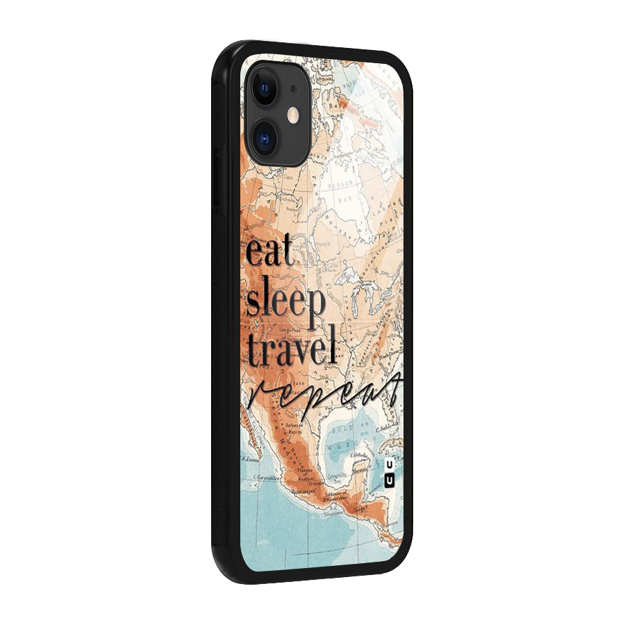 Travel Repeat Glass Back Case for iPhone 11