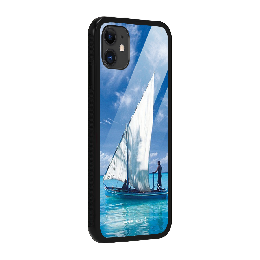 Travel Ship Glass Back Case for iPhone 11