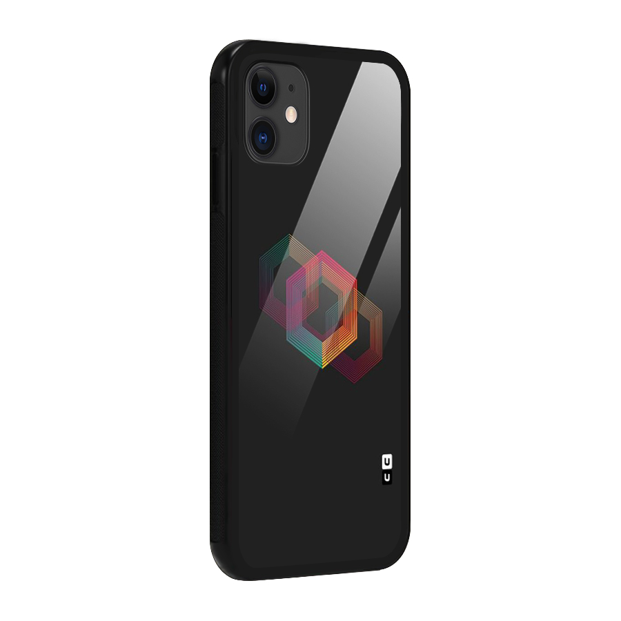 Tri-hexa Colours Glass Back Case for iPhone 11