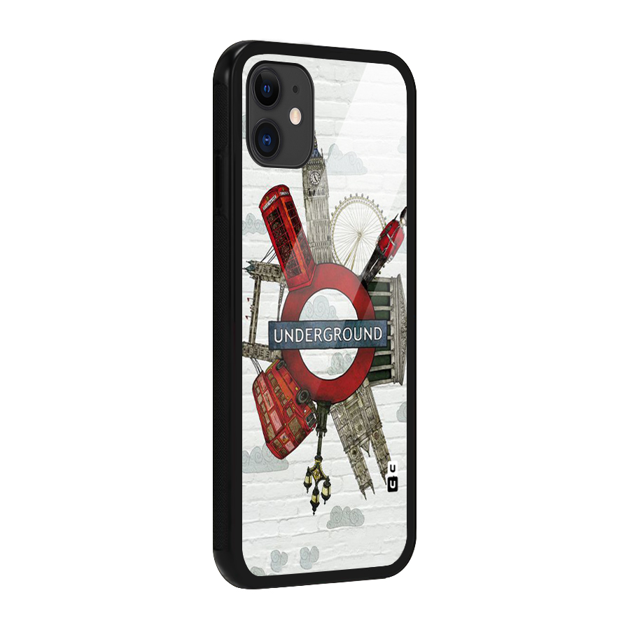 Underground Design Glass Back Case for iPhone 11