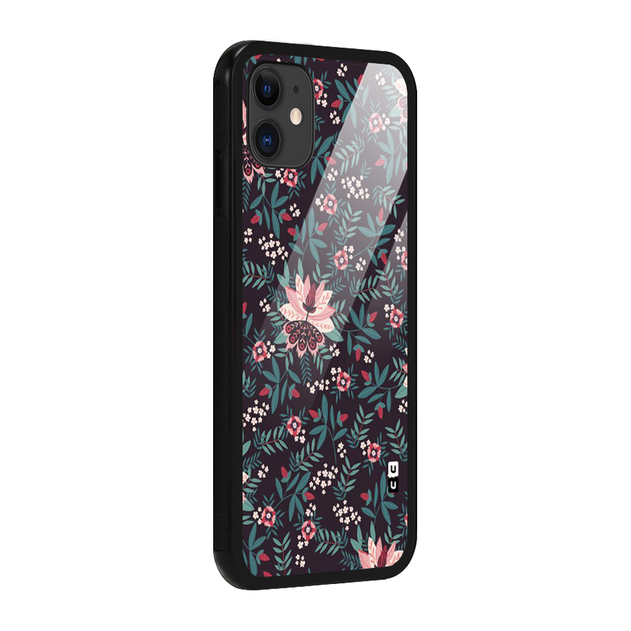 Very Leafy Pattern Glass Back Case for iPhone 11