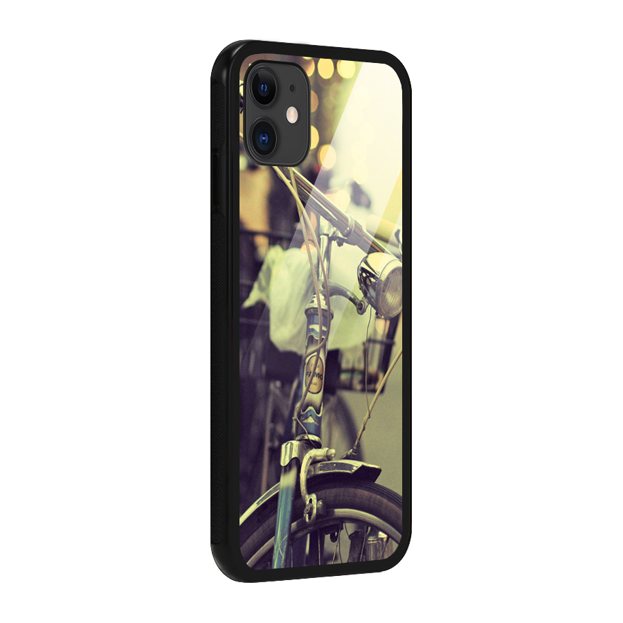 Vintage Bicycle Glass Back Case for iPhone 11