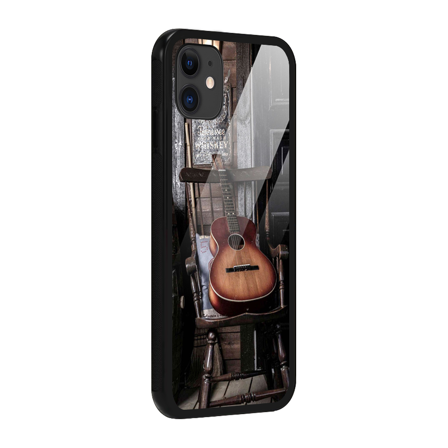 Vintage Chair Guitar Glass Back Case for iPhone 11