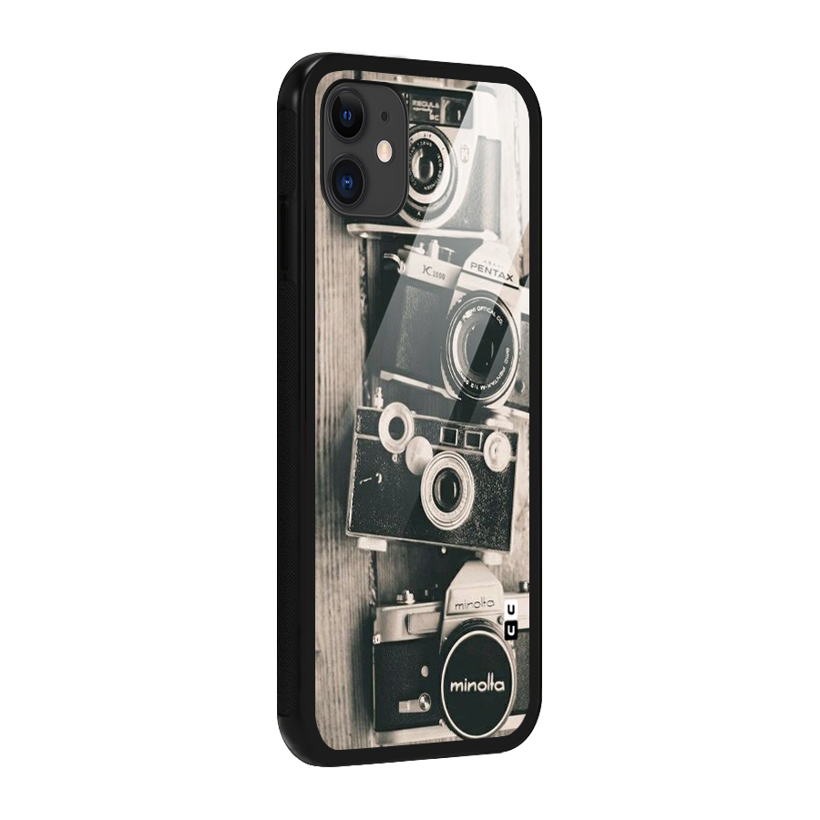 Vintage Style Shutter Glass Back Case for iPhone 11