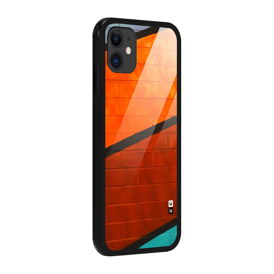 Wall Diagonal Stripes Glass Back Case for iPhone 11