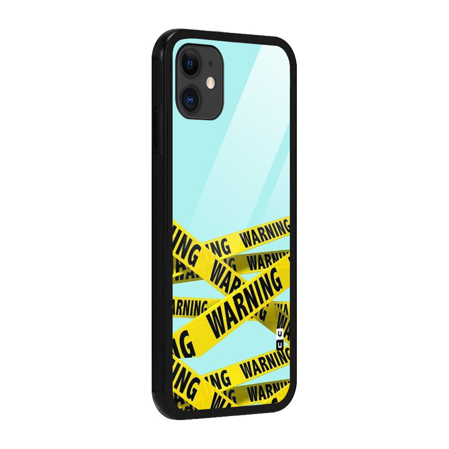 Warning Design Glass Back Case for iPhone 11