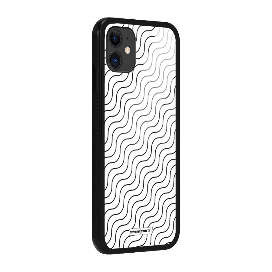 Wavy Pattern Glass Back Case for iPhone 11