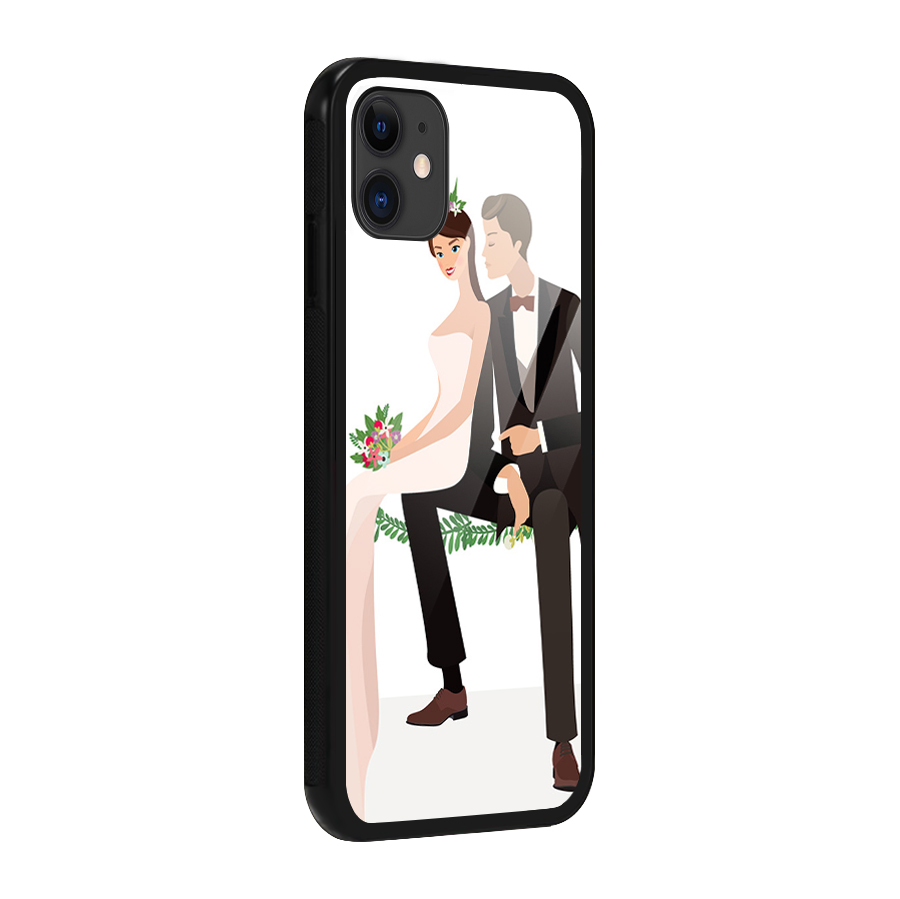Wedding Couple Glass Back Case for iPhone 11