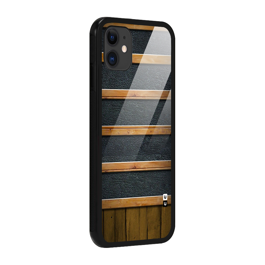 Wood Design Glass Back Case for iPhone 11