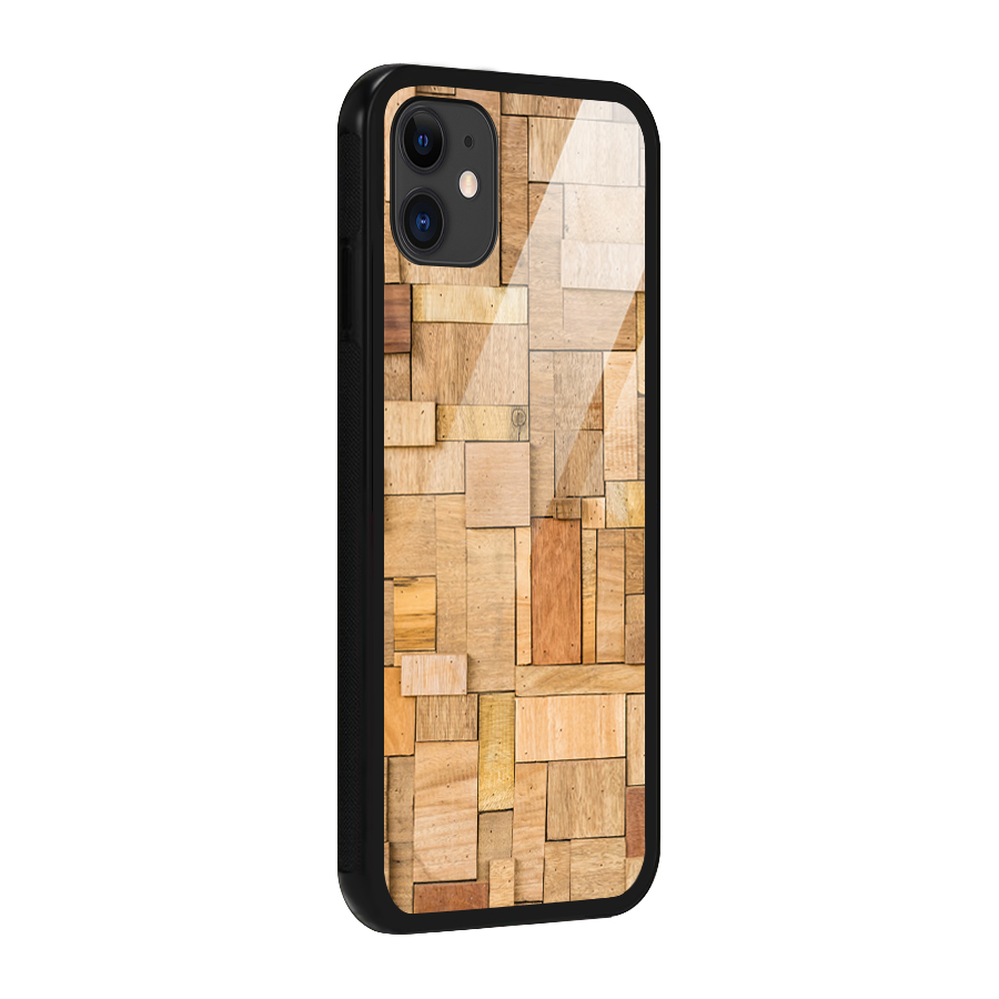 Wooden Blocks Glass Back Case for iPhone 11