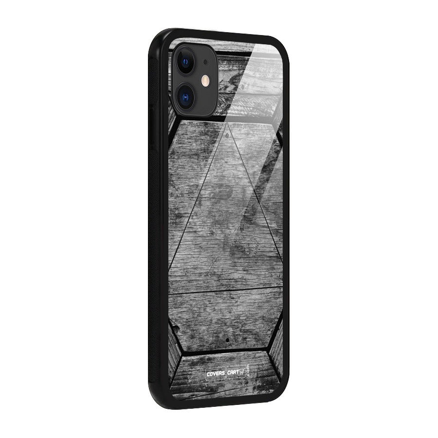 Wooden Hexagon Glass Back Case for iPhone 11