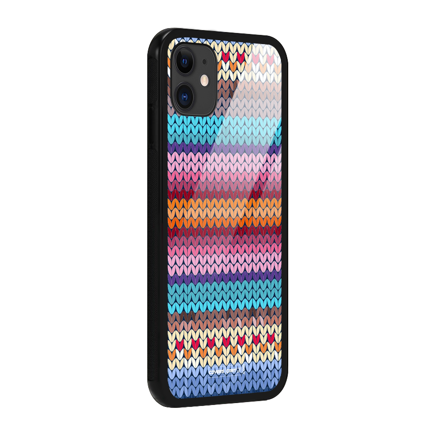 Woolen Glass Back Case for iPhone 11