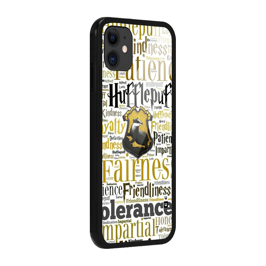 Yellow Fairness Glass Back Case for iPhone 11