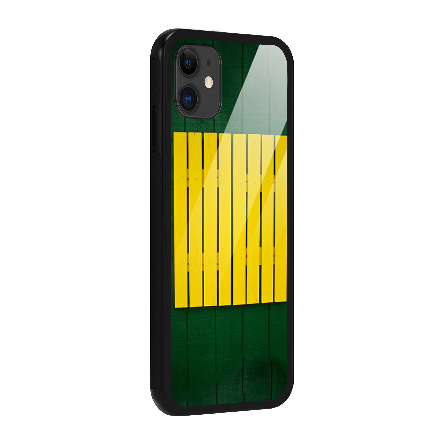 Yellow Fence Glass Back Case for iPhone 11