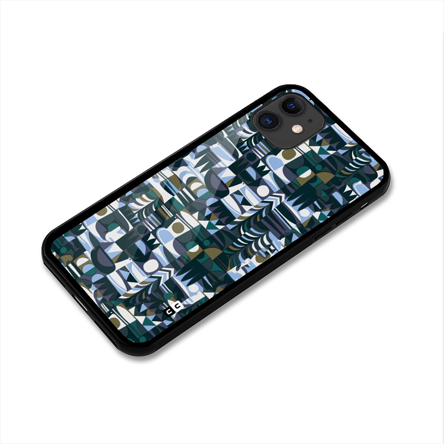 Abstract Blues Glass Back Case for iPhone 11